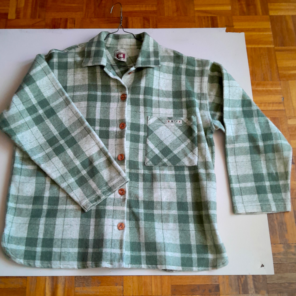 Camisa a cuadros de franela verde